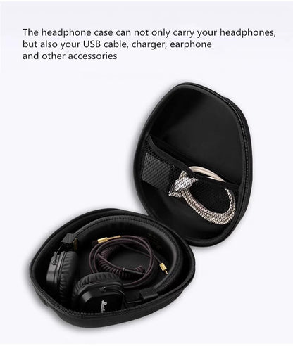 Travel Headphone Case for JBL Everest 300/700 / Sennheiser HD599 / HD560S / Bose QC 45/25 / Beats Solo 3/2 / Audio-Technica ATH M20X / M30X / M40X / M50X Hard Shell EVA Over Ear Headset (Black) - color: Black