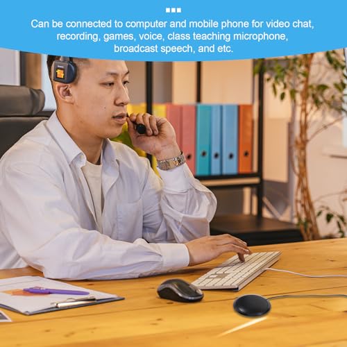OUNONA Omnidirectional Computer Microphone with Noise Reduction and Compact Plastic Design for Recording and Video Chat, USB Plug and Play Microphone for Online Meetings and Streaming