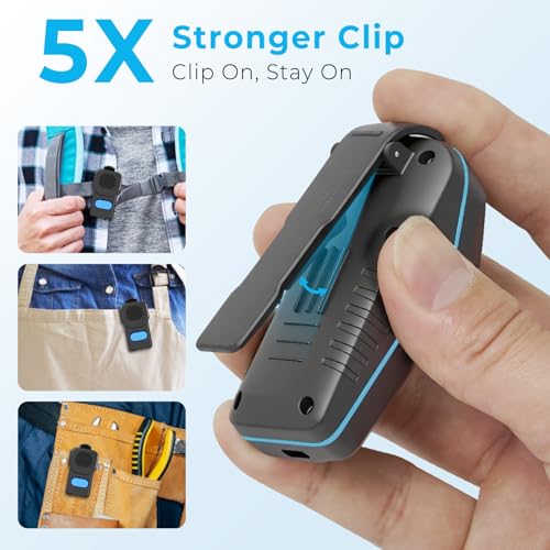 Wearable Bluetooth Speaker, Clip On, 10H Working Time, IPX7 Waterproof | Portable Mini Personal Speaker, Clean Sound, BT 5.3, ENC Built-in Mic, Hands-Free Music/Calls for Outdoor Work