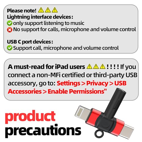 Aux to USB C Adapter for Iphone 17 16 15 14 13 Pro Max Lightning Headphone Jack 3.5mm Audio Cable(2in1)Car Earphone Accessory Female Music for Ipad Compatible with SamsungS24 Adaptor Plug Dual Headset