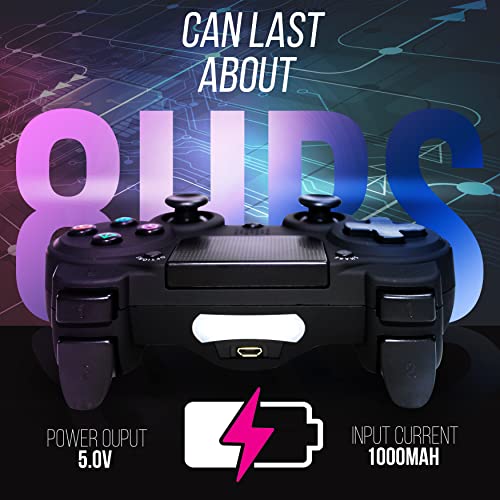 Pyle Gaming Controller - High-Performance Wireless Gamepad with Analog Stick for PC, Android, iOS Console | Dual Vibration with LED Light, Built-in Speaker, Headset Jack, 6-Axis Sensor