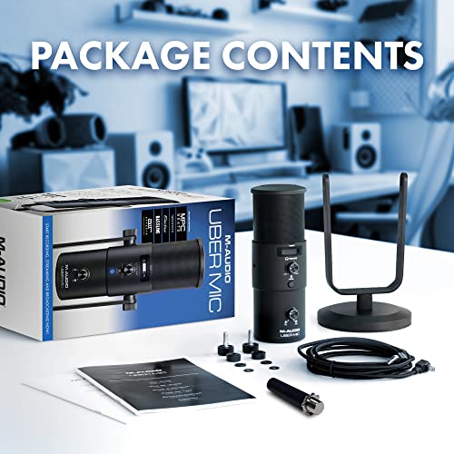 M-Audio Uber Mic | Professional USB Microphone With Switchable Polar Patterns and Integrated Headphone Output, black