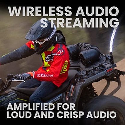 BOSS Audio Systems ATV8BRGB ATV UTV Sound System - 8 Inch Speakers, 1.5 Inch Tweeters, Full Range, IPX5 Weatherproof, Bluetooth, Built-in Amplifier, Multi-Color Illumination, Golf Cart Compatible - style: 8" Speakers, RGB
