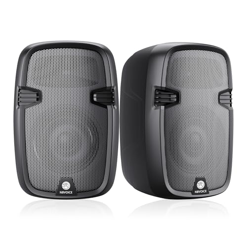 NBVOICE NBVPPS210DSP 10" 600W Professional Powered PA System with 99DSP Tech, 48V Phantom Power,8-Channel Mixer & Bluetooth 5.3,Tripods Included for DJ/Outdoor Events