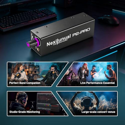 P2 PRO Headphone Amplifier, Portable in Ear Monitor Amplifier | Personal Headphone Amp, XLR/TRS Input 3.5mm Output, Stereo/Mono Switch, Built-in 500mAh Battery,14h Playtime, 7 Color Light
