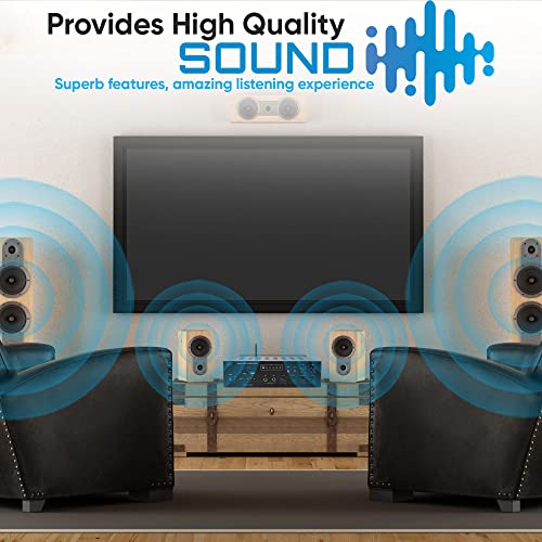 Pyle Public Address Amplifier - 500W Compact Digital Receiver w/ 70V 100V Output, Dual Mic Input, USB-A Input w/ MP3 Player, FM Radio, RCA | Home, Continuous Volume and Commercial | PMSA126BU - style: Wireless Amplifier