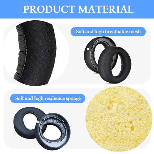 Adhiper Replacement Ear Pads for Sony PlayStation 5 Pulse PS5 3D Headset | PS5 Breathable Mesh Ear Cushions,Securely Memory Foam Headset Earpads,Durable, Noise-Reducing Headphone Pads(Black） - color: Mesh Black