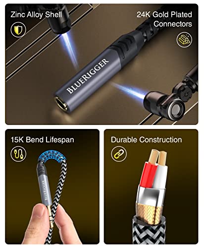 BlueRigger Headphone Extension Cable (35FT, 24K Gold Plated Jack, Hi-Fi Sound, 3.5mm Male to Female Stereo Audio Cable) – Aux Cord for iPod, Laptops, Smartphones, Speakers, Tablets, Home Car Stereo - size: 35FT