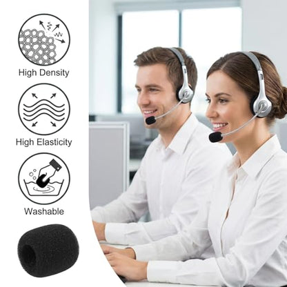 20 Pc Microphone Covers Foam, Headset Mic Foam Cover Mic Windscreen | Mic Cover for Noise Reducing Foam Protection Studio Recording Accessories Lapel and Lavalier Microphones