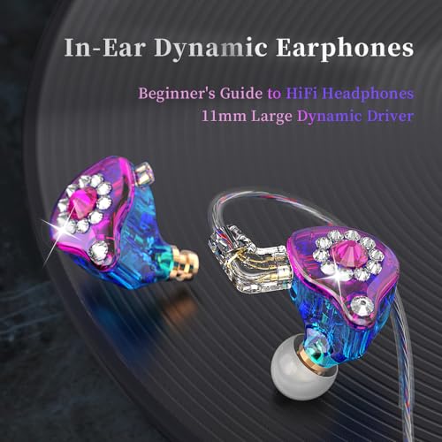 Wired Gaming Earbuds AK6 SPARK Detachable IEM Bass Sound Headphones Purple - color: Purple
