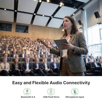 Wireless Voice Amplifier for Teachers with Microphone (Black) | Portable Rechargeable Bluetooth Speaker with Wireless Clip-On Mic Waist Strap for Classroom Teaching Public Speaking Training - size: 2-pack