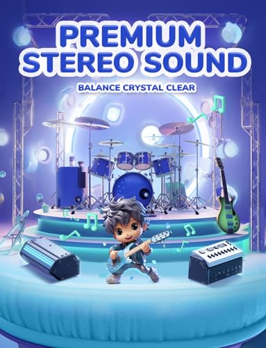 iClever 코드가 있는 아동용 헤드폰, 오버 이어 남아 여아 학교 여행용 | SafeSound Tech, 스테레오 사운드, 접이식, 조절 가능, 3.5mm 잭, 내구성, 학교용 경량 아동용 헤드폰, 네이비 블루 - color: E-네이비 블루