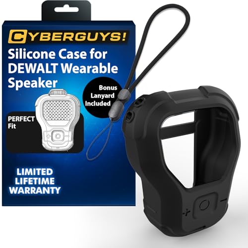 CYBERGUYS 2-Pack Silicone Case for DEWALT Speaker, Desert Camo & Black | Shockproof Non-Slip Protective Sleeve with Lanyards, Lightweight Easy-to-Install Design for DEWALT Wearable Bluetooth Speaker