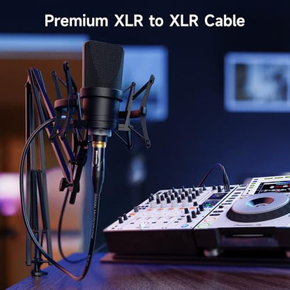 Cable Matters 2-Pack Premium XLR to XLR Cable, Microphone Cable, M-F, 3ft | Mic Cable, Male to Female, 21 AWG Oxygen-Free Copper (OFC), Black - size: 3 Feet