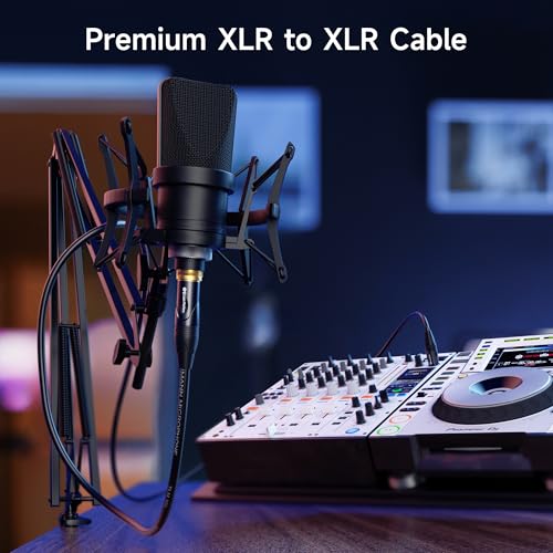 Cable Matters 2-Pack Premium XLR to XLR Cable, Microphone Cable, M-F, 1ft | Mic Cable, Male to Female, 21 AWG Oxygen-Free Copper (OFC), Black - size: 1 Foot