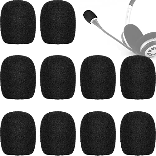 ChromLives Lapel Headset Microphone Windscreens Foam Covers Microphone Covers Mini Size Color Black 10 Pack - color: Black