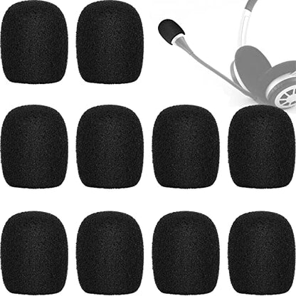 ChromLives Lapel Headset Microphone Windscreens Foam Covers Microphone Covers Mini Size Color Black 10 Pack - color: Black