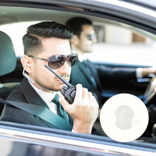 Replacement Mushroom Ear Tips for Two Way Radio Walkie Talkie Acoustic Coil Tube Earpiece Surveillance Headset (White and Black, 10 Pcs) - color: Mix