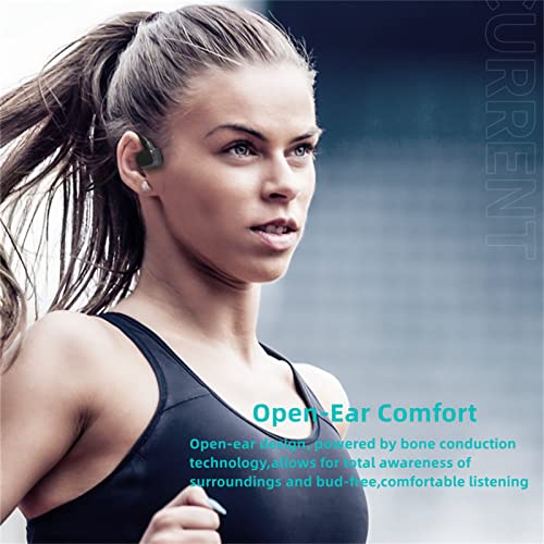 Bone Conduction Wireless Bluetooth Headset IPX8 Waterproof Swimming Headset Outdoor Fitness 32GB Memory MP3 Player (Grey) - color: Grey