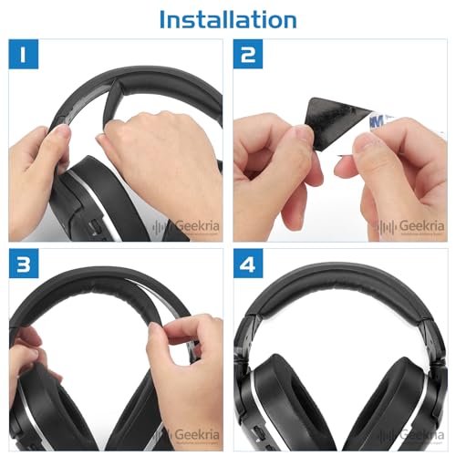 Geekria Headband Pad Compatible with Turtle Beach Stealth 700 Gen2/ Gen2 MAX Headphones, Head Top Cushion Cover Repair Part (Black)