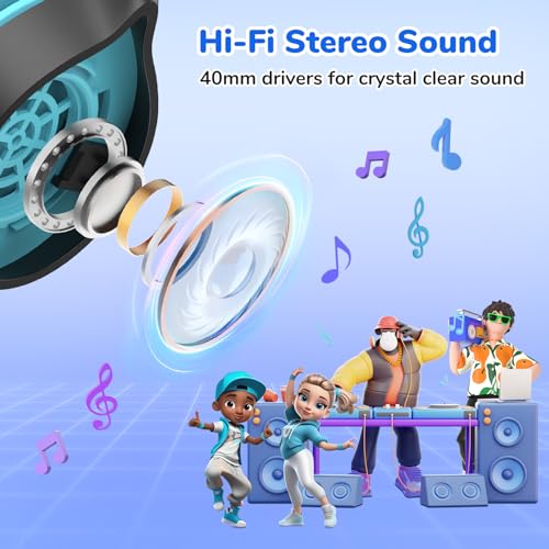EarFun S1 Kids Headphones, Wired Headphones for Kids, Lightweight, Black | Stereo Sound, Adjustable Headband, 85dB Volume Limit, Portable On-Ear Headphone for School/Travel/Boys/Girls/PC/Tablet, Black - color: Dark Black
