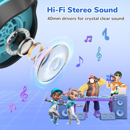EarFun S1 Kids Headphones, Wired Headphones for Kids, Lightweight, Black | Stereo Sound, Adjustable Headband, 85dB Volume Limit, Portable On-Ear Headphone for School/Travel/Boys/Girls/PC/Tablet, Black - color: Dark Black