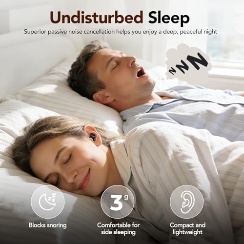 MINISO MS217 Sleep Earbuds, 4-1 Translation Earbuds with 165 Language & 8 Mode, Passive Noise Cancelling for Side Sleepers, Soft and Snug Fit, Stable Wireless Bluetooth 6.0 for Sleep, Work, Learn