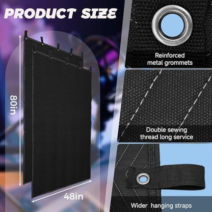 2 Pcs Large Sound Dampening Blanket 48" x 80", 850GSM Acoustic Sound Blanket with Grommets,Heavy Duty Studio Sound Absorption Blankets,Acoustic Blanket Noise Reduce,Light Blocker,Moving Blankets - size: 48 x 80 inch