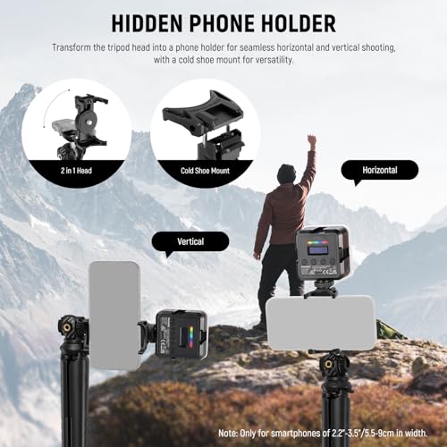 NEEWER Mini Flexible Phone Tripod Stand Portable Vlog Selfie Stick with Remote/Cell Phone Holder/Action Camera Adapter/Cleaning Cloth for Video Recording, Compatible with GoPro Insta360 Camera, TP35 - style: TP35 w/Cleaning Cloth