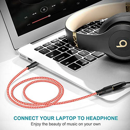 AUX Cord for Car, 7 Pack 3.5mm Auxiliary Audio Cable, Stereo AUX Cable with Flexible Nylon Braided Cords for Car iPad iPhone Samsung Galaxy Google Pixel Tablet PC Headphone Speaker Mic