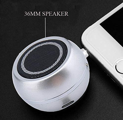 Milcraft Mini Speaker with 3.5mm Aux Input Jack, 3W Loud Portable Speaker for iPhone iPod iPad Cellphone Tablet Laptop, with USB Rechargeable Battery, Gift Choice for Kids, Silver