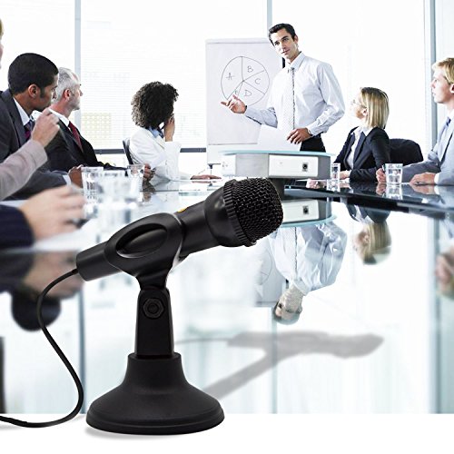 AKOAK Adjustable Portable Desktop Table Microphone Mic Stand Holder with Mic Clip for Computer Conference Studios Microphone,Podcasts, Online Chat, Lectures, and More (Pack of 2) - size: 11.7 cm (H) x 7.4 cm (W) (Pack of 2)