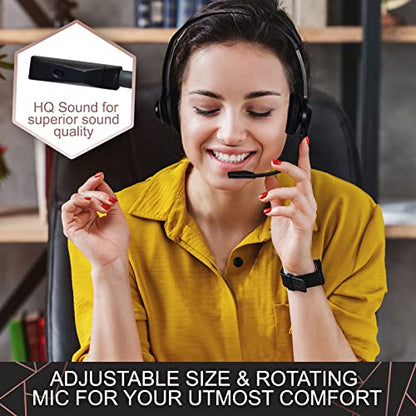 Sonitum Headset with Microphone - Noise Canceling Computer Headset for Office, Meetings, Chat- Comfortable Over-Ear PC Headphones with Rotating Mic- 3.5 Jack for Universal Connectivity (1 Pack) - size: 1 Pack