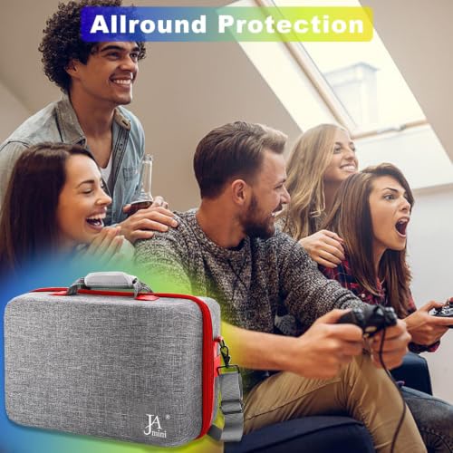 jamini Hard Shell Travel Carrying Case Compatible with PS5, PS5 Pro - color: Grey Red