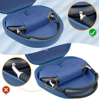 Hard Case for Apple AirPods Max 2/AirPods Max Wireless Headphones - color: Dark Blue Case