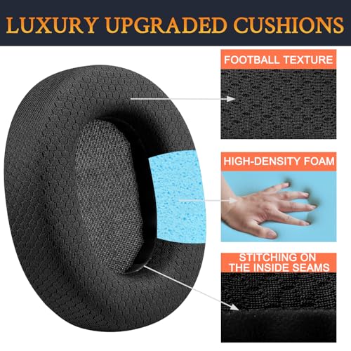 SOULWIT Mesh Earpads for Sony MDR-7506/MDR-V6/MDR-V7/MDR-CD900ST - Black