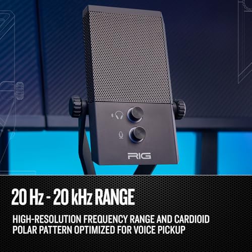 RIG Streaming Bundle M2 STREAMSTAR PRO HD Gaming USB Condenser Microphone Bundled MA-1 Low Profile USB Mic Arm with RGB