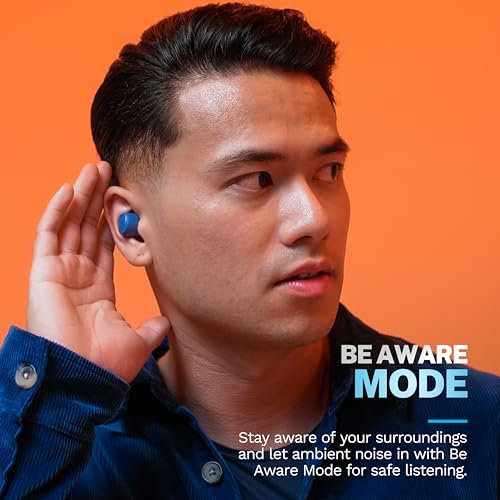 JLab Go Air Pop+ True Wireless Earbuds, in Ear Headphones, Bluetooth Earphones, 35H Playtime Ear Buds, Bluetooth Earbuds with Microphone, USB-C Charging Case, Dual Connect, EQ3 Sound, Navy Blue | Bluetooth Earbuds, In Ear Wireless with Microphone, Chargin