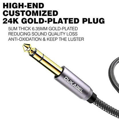 6.35mm to 3.5mm, 1/4 inch to 1/8 inch Headphone Adapter - 8 Ft/2.4M | 24K Gold-Plated, Headphone to Speaker, Guitar, Digital Piano Keyboard Amplifier, Stereo Audio Jack Plug Converter - size: 240 cm