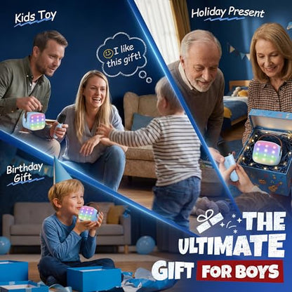 YLL Mini Karaoke Machine for Kids, Birthday Gifts Toys for Boys Ages 3, 4, 5, 6, 7, 8, 9, 10, 12+ Years Old, Portable Bluetooth Speaker with 2 Wireless Microphones Singing Family Home Party (Blue) - color: Blue