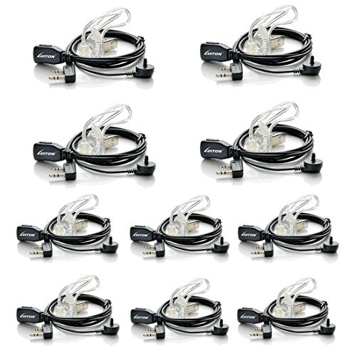 Walkie Talkie Earpiece with Mic for BaoFeng Radio Retevis Headset for Baofeng UV-5R BF-888S Arcshell Retevis H-777 RT21 RT22 Kenwood 2 Way Radio by LUITON (10 Pack) - color: 10 Pack Standard