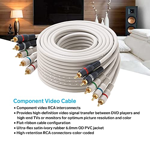 STEREN Component Video Cable - 12 Ft RCA Cable - DVD Cables to Connect to The TV - Component Cables - 5 RCA Cable - RCA to Component - 5 RCA Component Video and Audio Cable - 3.6 Meters 254-612IV