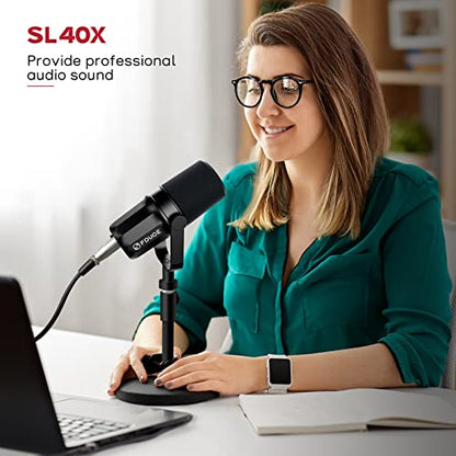 XLR Dynamic Microphone for Vocal Recording, Podcasting, Gaming, Live Streaming&Broadcasting, All Metal Cardioid Mic, Voice-Isolating Technology SL40X - style: SL40X