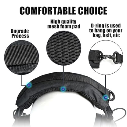 Universal Tactical Headphone Cover Advanced Modular Headset Headband Pad Protection Cushion Wrap Cloth Strip Compatible for HOWARD PELTOR MSA COM-TAC II 3M OPSMEN Military Shooting Earmuffs (Black)