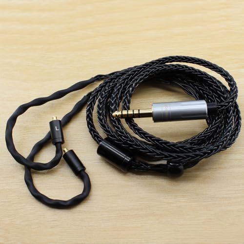Youkamoo MMCX IEM Cable 4.4mm Balanced Silver Plated Copper Earphone Upgrade Cord Compatible with Shure SE215 SE425 UE900 Moondrop Aria Tin T2 T3 BGVP 2m 6.5ft Black - color: Black