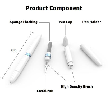Dual-Brush Earbud Cleaning Pen | 4-in-1 Pro Kit for Precision & Durability, Tool Compatible with Airpods, Galaxy Buds, All Wireless Headsets -Blue - color: Blue