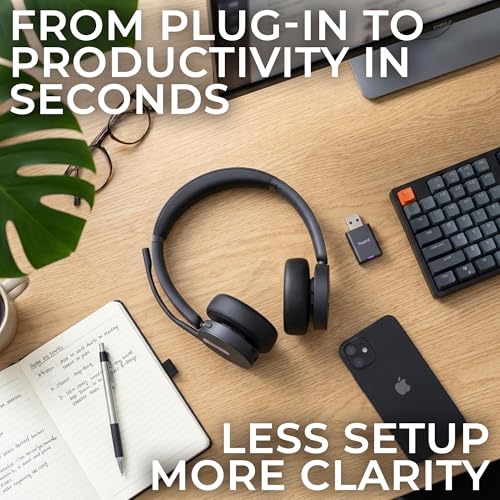 Yealink WH64 Wireless DECT Headset & Bluetooth MS Duo, Teams & Zoom Compatible, Acoustic Shield 2.0, 3-Mic Noise Cancellation, All-Day Comfort, Plug & Play for PC, Phone & UC Platforms, Long Battery - style: WH64 Duo-MS