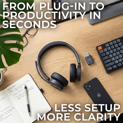Yealink WH64 Wireless DECT Headset & Bluetooth MS Duo, Teams & Zoom Compatible, Acoustic Shield 2.0, 3-Mic Noise Cancellation, All-Day Comfort, Plug & Play for PC, Phone & UC Platforms, Long Battery - style: WH64 Duo-MS