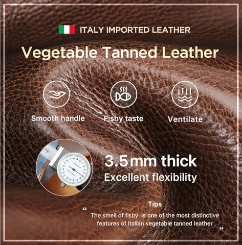 Hiram Leather Case Replacement for Airpods Pro 3 2025,Vegetable Tanned Leather Portable Travel Case Compatible with Airpods Pro 3,Headphone Cases Replacement for AirPods Pro 3 Charging(Coffee) - color: Dark Brown