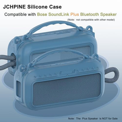 JCHPINE Silicone Cover Case for Bose SoundLink Plus Portable Speaker | Protective Soft Silicone Case with Carrying Handle and Shoulder Strap (Blue Dusk) - color: Blue Dusk Case